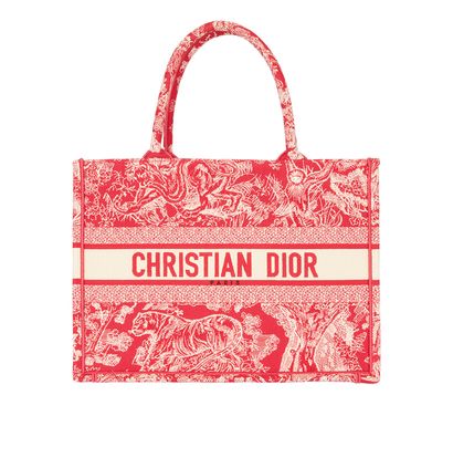Christian Dior Medium Book Tote, &pound;1,900, Handbags, Red/White, Canvas, Front view